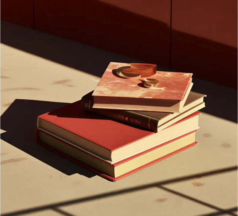 Books from the supplied reading room design